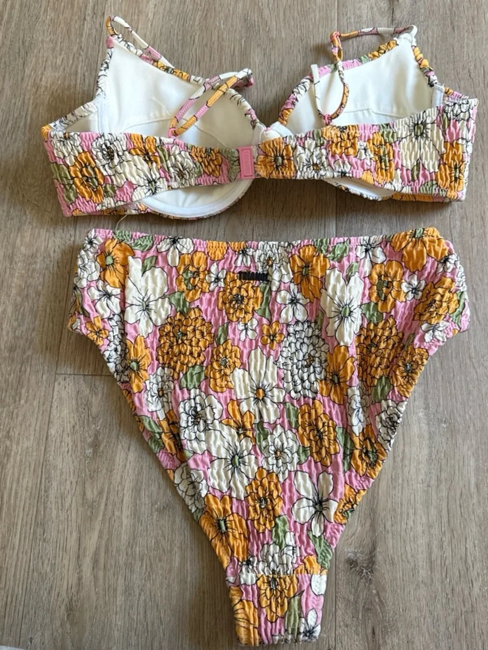 triangl swimwear Pink Yellow Floral Bikini Set Medium